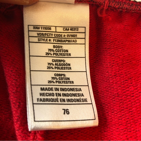 Adidas NBA Men’s Size 2XL Red Sweatpants Elastic Waist 2” + Length 3 Stripes - Picture 14 of 16